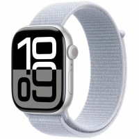 Apple Watch Series 10 GPS 46mm hõbedane alumiiniumkorpus ja sinine pilvespordirihm MWWN3 EU
