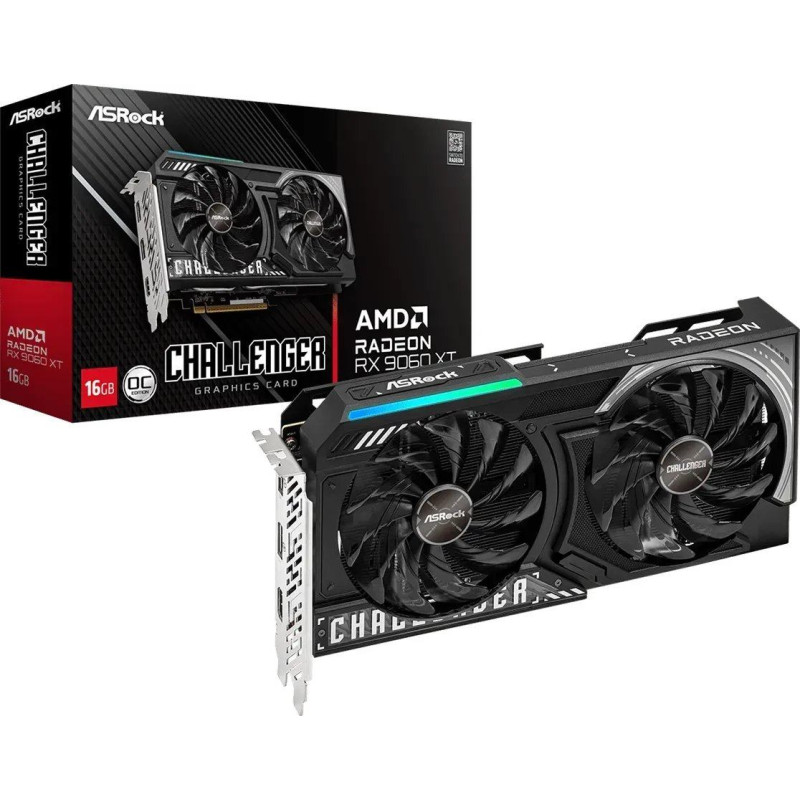 Asrock Karta graficzna ASRock Radeon RX 9060 XT Challenger OC 16GB GDDR6 (RX9060XT CL 16GO)