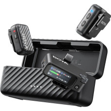Boya Microphone Wireless BOYAMIC 2-02 2.4GHz, AI Powered Noise Cancellation with 2 receivers and 1 transmitter (Type-C) Black EU
