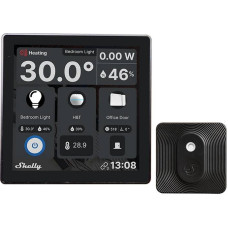 Shelly Wall Display WiFi/BLU (Black) + BLU H&T (Black) Set