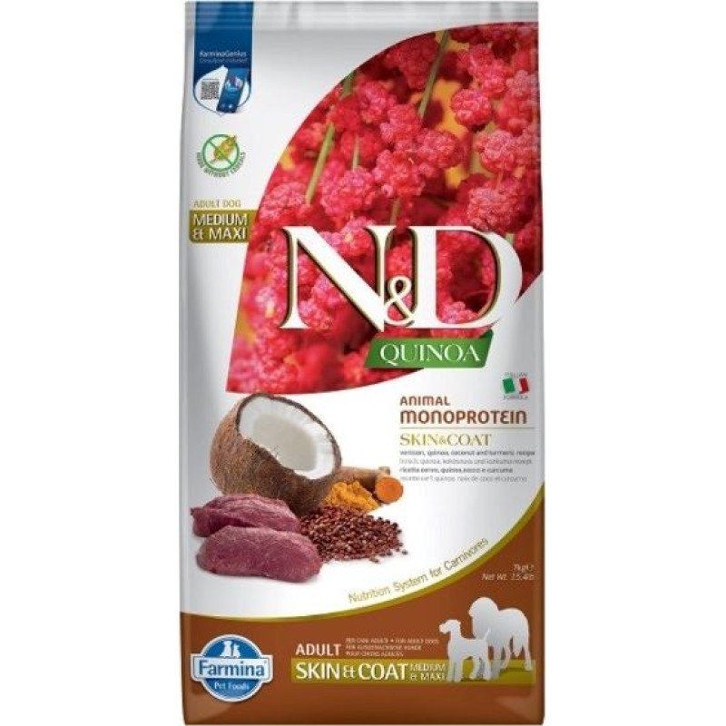 Farmina N&D Quinoa Dog Skin&Coat Venison&Coconut Adult Medium&Maxi - dry dog food - 7 kg