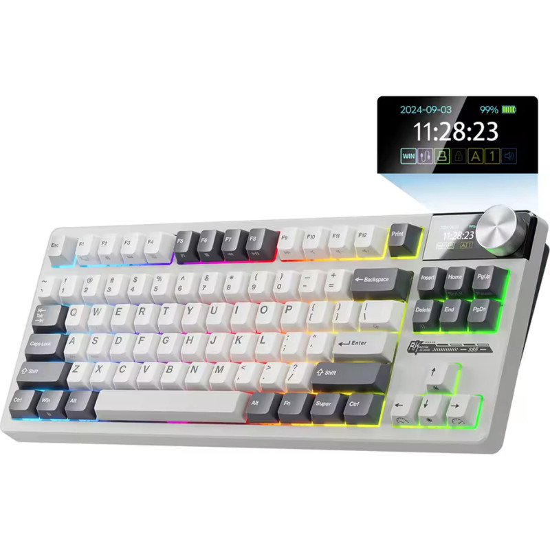 Royal Kludge S85 White Night, Beige Switch, US