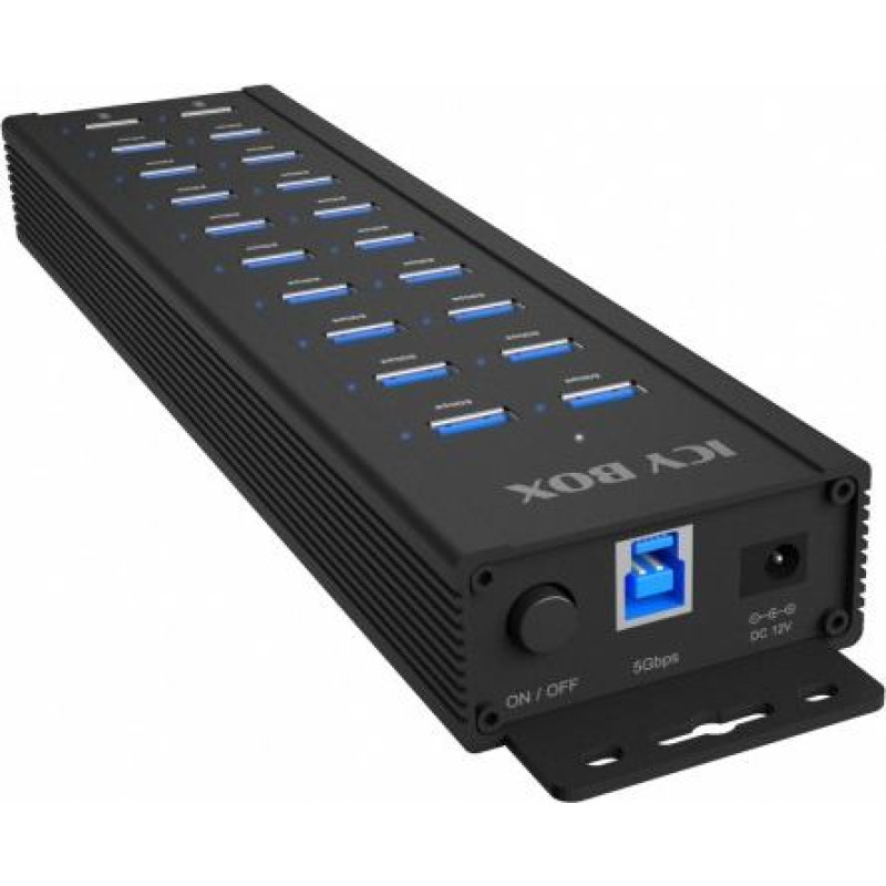 Icybox ICY BOX IB-HUB1720-U3 20 port HUB, 96 WATT PS