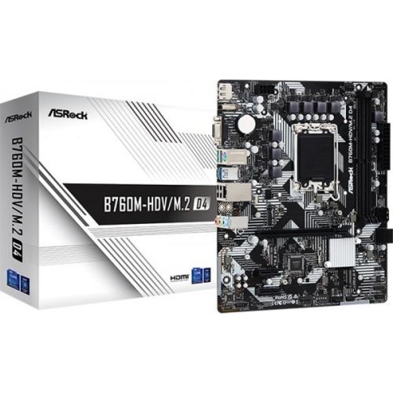 Asrock Motherboard B760M-HDV/M.2 D4 s1700 2DDR4 DP/HDMI mATX