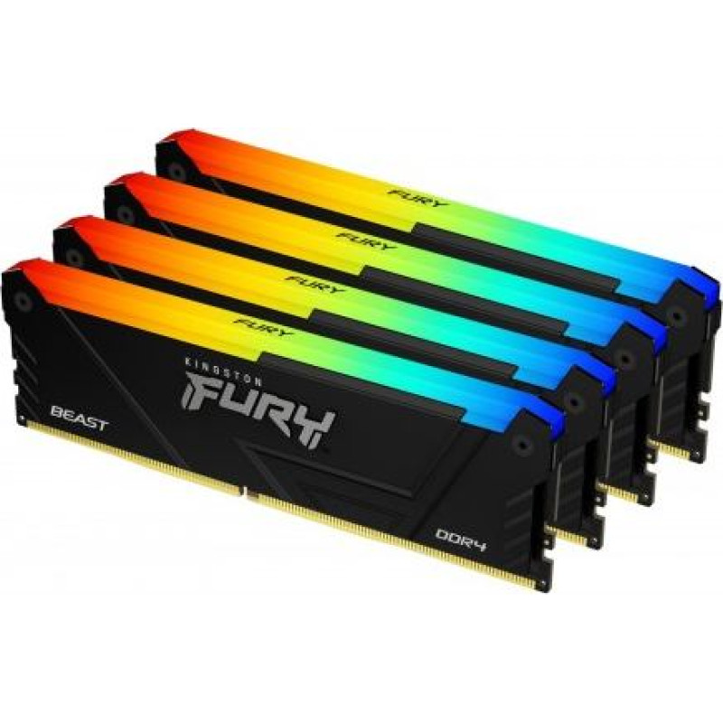 Kingston Memory DDR4 Fury Beast RGB 128GB(4*32GB)/3600 CL18