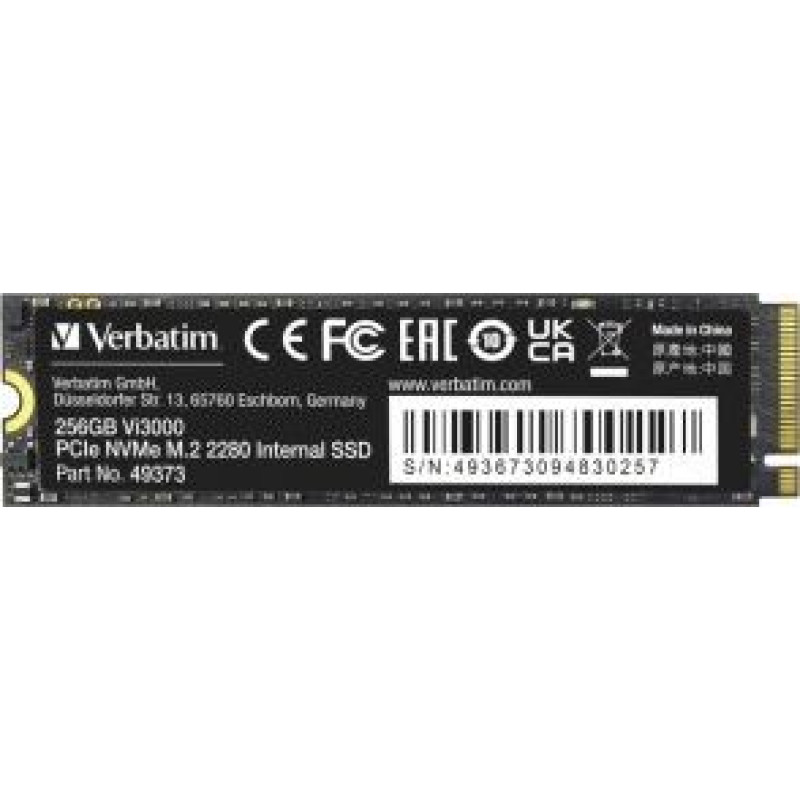 Verbatim Vi3000 PCIe NVM M.2 SSD 256 GB 3100/1300MB/s