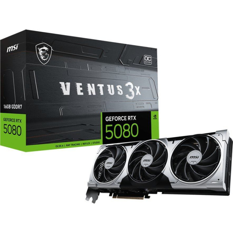 MSI Karta graficzna MSI GeForce RTX 5080 Ventus 3X OC 16GB GDDR7 DLSS4