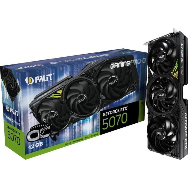 Palit Karta graficzna Palit GeForce RTX 5070 GamingPro-S OC 12GB GDDR7 DLSS4 (NE75070T19K9-GB2050U)