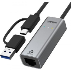 Unitek Adapter USB-A/C 3.1 GEN1 RJ45; 2,5 Gbps; U1313C