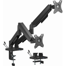 Gembird MA-DA2U-01 Adjustable desk 2-display mounting arm with USB ports, 17&rdquo;-32&rdquo;, black