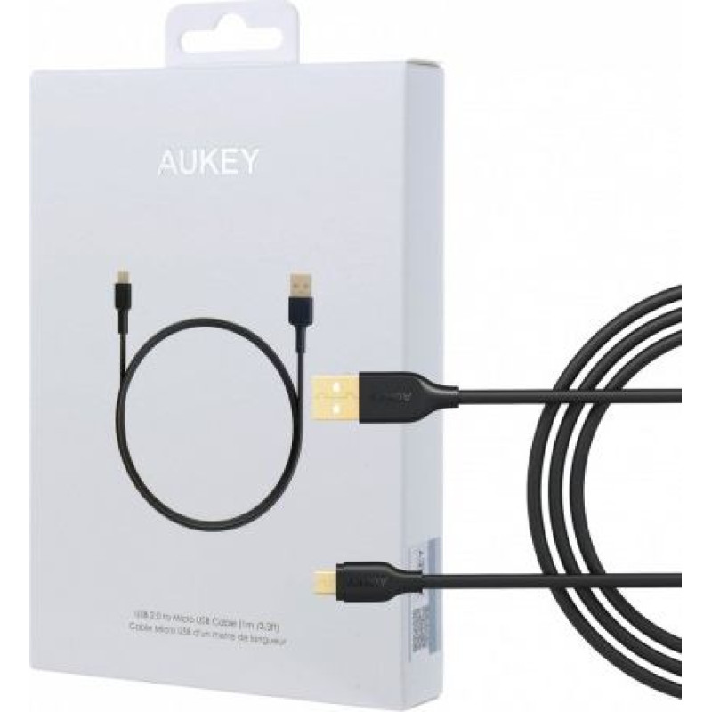 Aukey CB-MD1 Black quick cable Quick Charge micro USB-USB | 1m | 5A | 480 Mbps