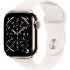 Apple Watch Series 11 GPS + Cellular 46mm Gold Titanium Case with Light Blush Sport Band - S/M