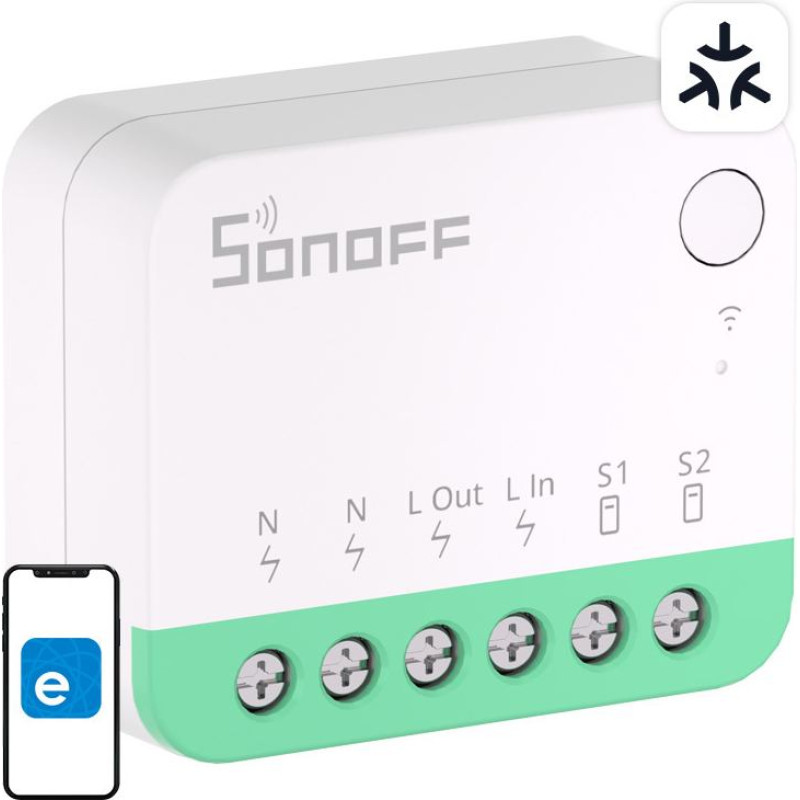 Sonoff MINIR4M Matter smart WiFi mini switch (HomeKit, SmartThings, Home Assistant).