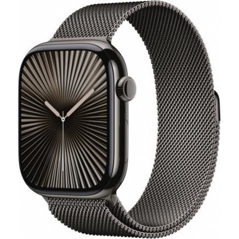 Apple Watch Series 10 GPS + Cellular 46 mm Slate Titanium Case with Slate Milanese Loop - S/M