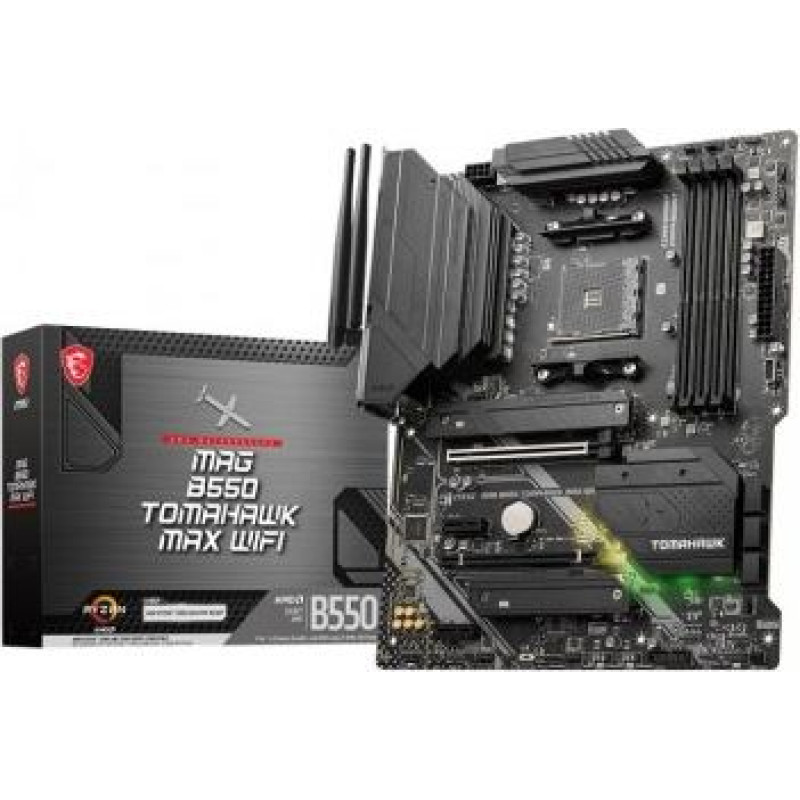 MSI Motherboard MAG B550 TOMAHAWK MAX WIFI AM4 4DDR4 HDMI/DP 2M.2 ATX