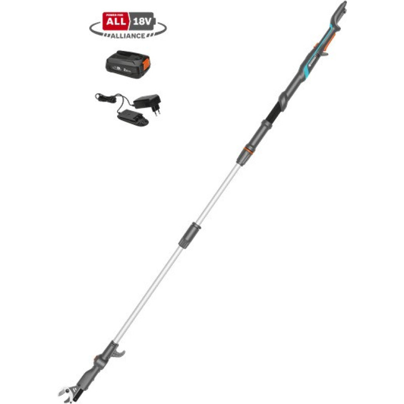 Gardena Accumulator telescopic pruning shears HighCut 250 / 18V P4A ready for use in the market