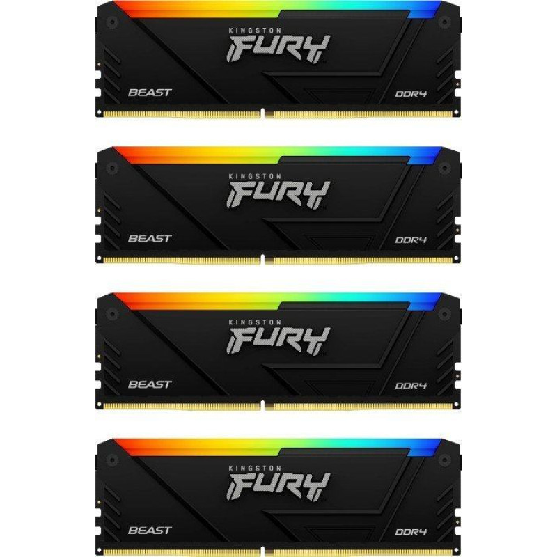 Kingston Fury Pamięć Kingston Fury Beast RGB, DDR4, 64 GB, 3200MHz, CL16 (KF432C16BB2AK4/64)