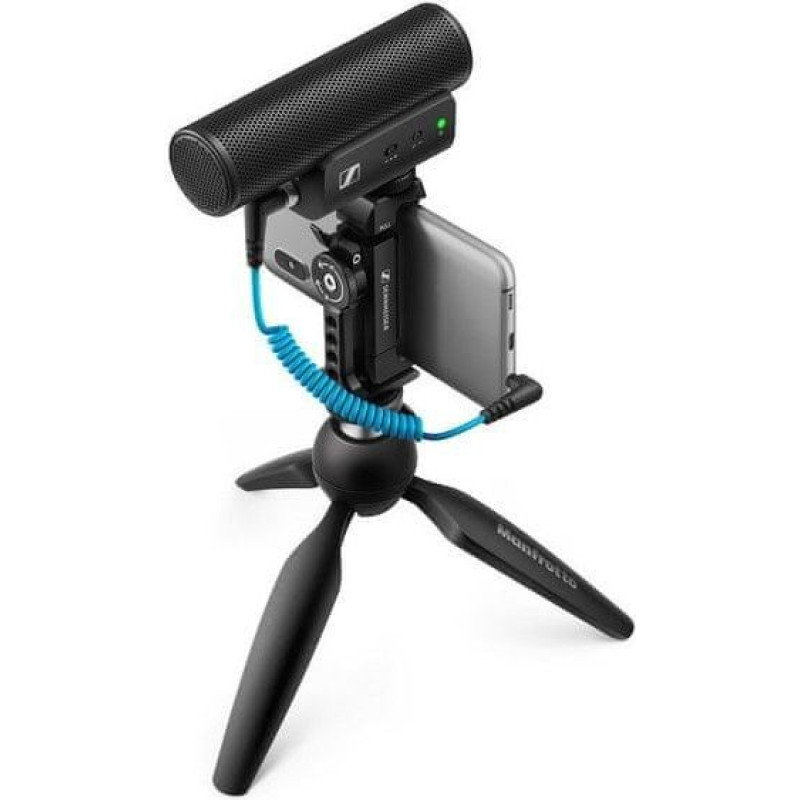 Sennheiser MKE 400 Mobile Kit - condenser, supercardioid microphone with low-pass filter with Manfrotto tripod