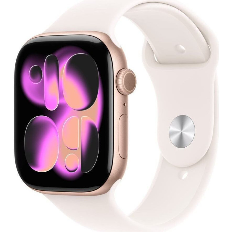 Apple Watch Series 11&nbsp;GPS&nbsp;46mm&nbsp;Rose Gold Aluminium Case with Light Blush Sport Band - S/M