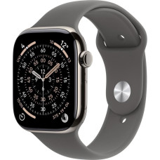 Apple Watch Series 11&nbsp;GPS + Cellular 42mm&nbsp;Natural Titanium Case with Stone Grey Sport Band - S/M