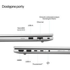 HP EliteBook 6 G1a AI PC AMD Ryzen AI 7 250 Laptop 35,6 cm (14'') WUXGA 16 GB DDR5-SDRAM 512 GB SSD Wi-Fi 6E (802.11ax) Windows 11 Pro Srebrny
