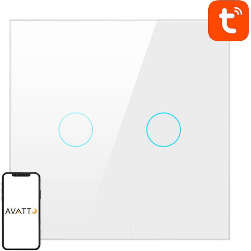 Avatto Smart Light Switch WiFi Avatto TS02-EU-W2 2 Way TUYA (white)