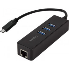 Logilink Adapter gigabit USB 3.0 type-C to 1x RJ45 and 3xUSB 3.0 type A