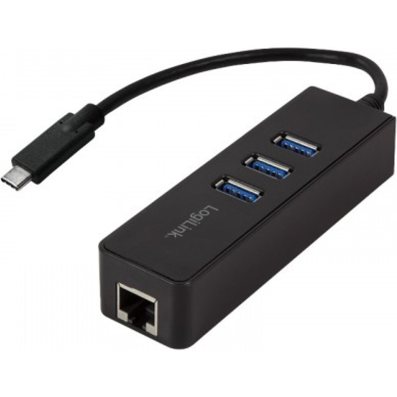 Logilink Adapter gigabit USB 3.0 type-C to 1x RJ45 and 3xUSB 3.0 type A
