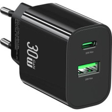 Usams Charger 30W 1xUSB-C 1xUSB-A Fast Charging