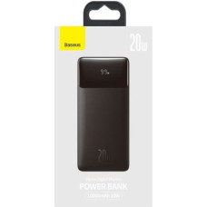 Baseus Power Bank Bipow Pro with Digital Display, Fast Charge, Micro+C+A+A (with Type-C and Micro to A+A, 3A, 0.25m cable) 20W, 10000 mAh, Black (PPBD040101)