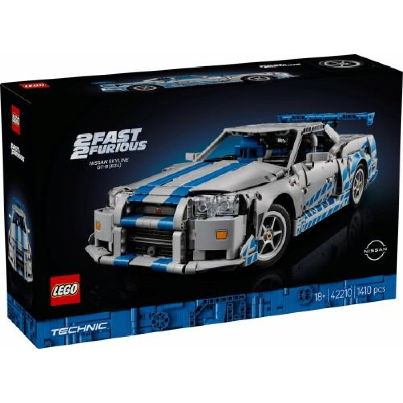 Lego Klocki Technic 42210 Samoch&oacute;d Nissan Skyline GT-R (R34) z filmu Za szybcy, za wściekli