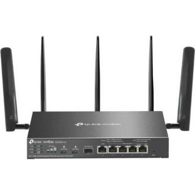 Tp-Link Omada 4G+ Cat6 AX3000 Gigabit VPN Gate with 4-Port PoE+PORT: 1&times; Gigabit SFP WAN/LAN Port, 1&times; Gigabit RJ45 WAN Port, 4&times; Gigabit WAN/LAN ER706WP-4G