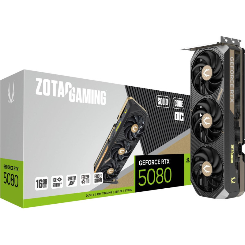 Zotac Graphics card GeForce RTX 5080 SOLID CORE OC 16GB GDDR7 256bit 3DP/HDMI
