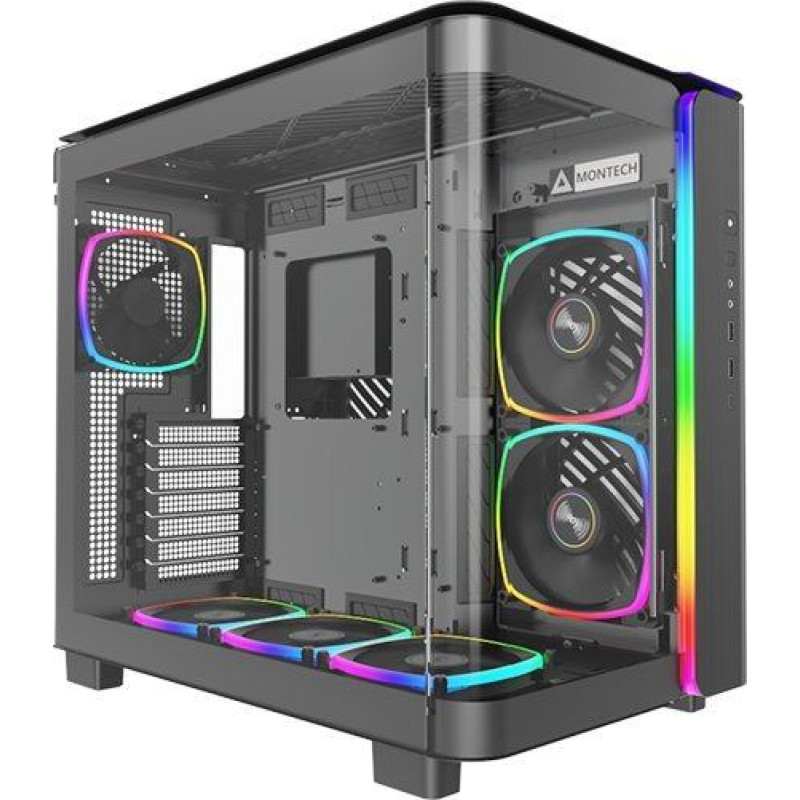 Montech KING 95 PRO, Tempered Glass, ARGB, Black