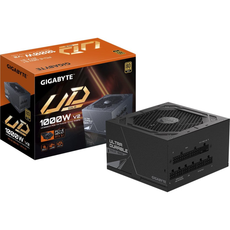 Gigabyte UD1000GM PG5 V2 Power Supply Unit- PCIe Gen 5.1, 80 PLUS Gold, Fully Modular Design, 120mm Fan, ATX 3.1 compatible, EU Plug