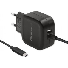 Qoltec Charger 17W | 5V | 3.4A | USB + USB typ C