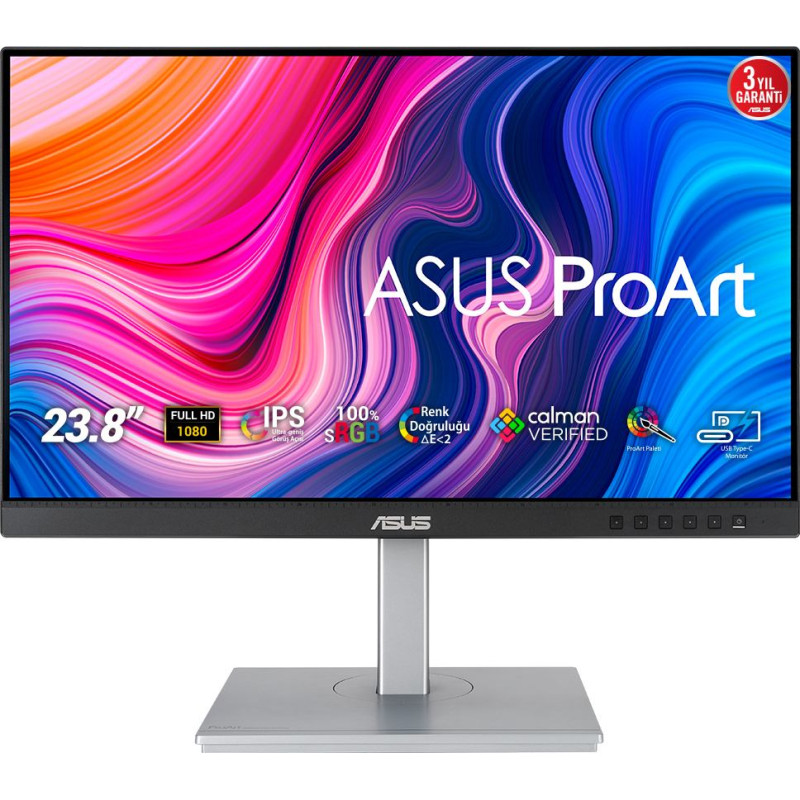 Asus ProArt PA247CV PC lamekuvar 60,5 cm (23.8") 1920 x 1080 pikslit Full HD Must, H&otilde;be