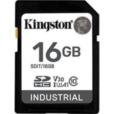 Kingston Memory card SD 16GB Industrial C10 UHS-I U3 V30 A1 pSLC