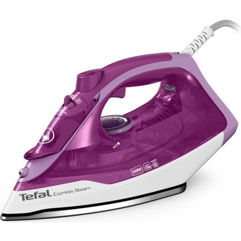 Tefal FV2836 Dry & Steam iron Ceramic soleplate 2400 W Purple, White
