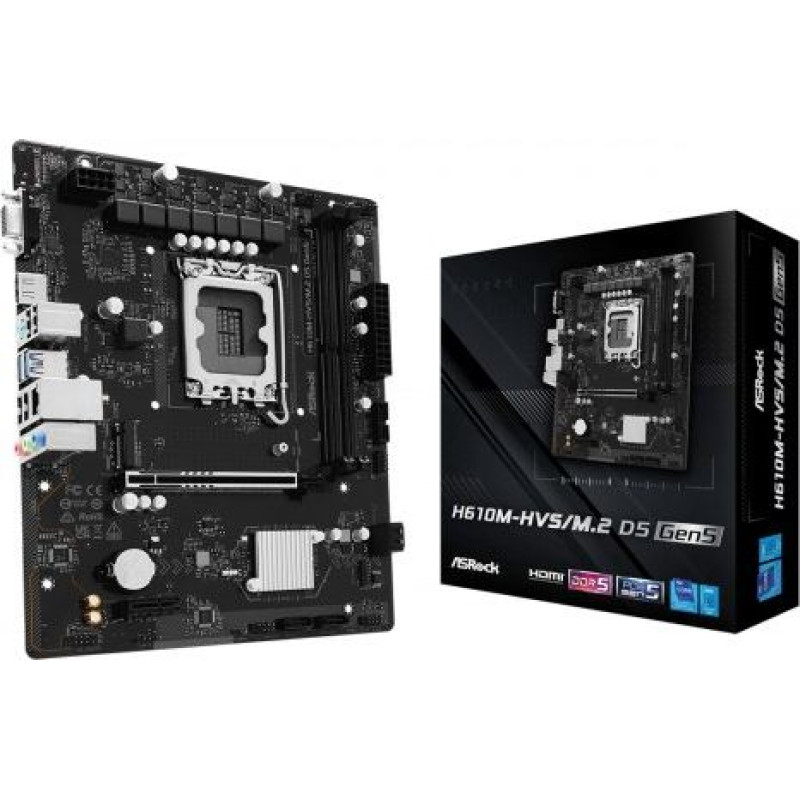 Asrock Motherboard H610M-HVS/M.2 D5 GEN5 s1700 2DDR5 DP/HDMI mAT