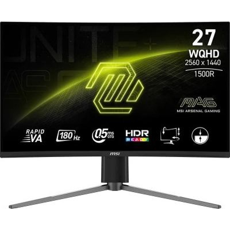 MSI Monitor MAG 27CQ6PF 27 inches LED/QHD/Curved/180Hz/Black