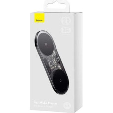 Baseus Wireless Charger Digital LED Display, Dual charging platform, with Type-C cable, 20W Black (WXSX010101)