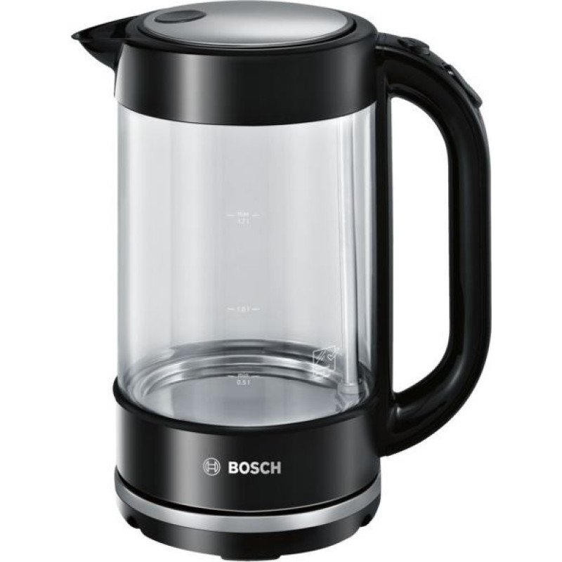 Bosch TWK70B03 electric kettle 1.7 L 2400 W Black, Transparent