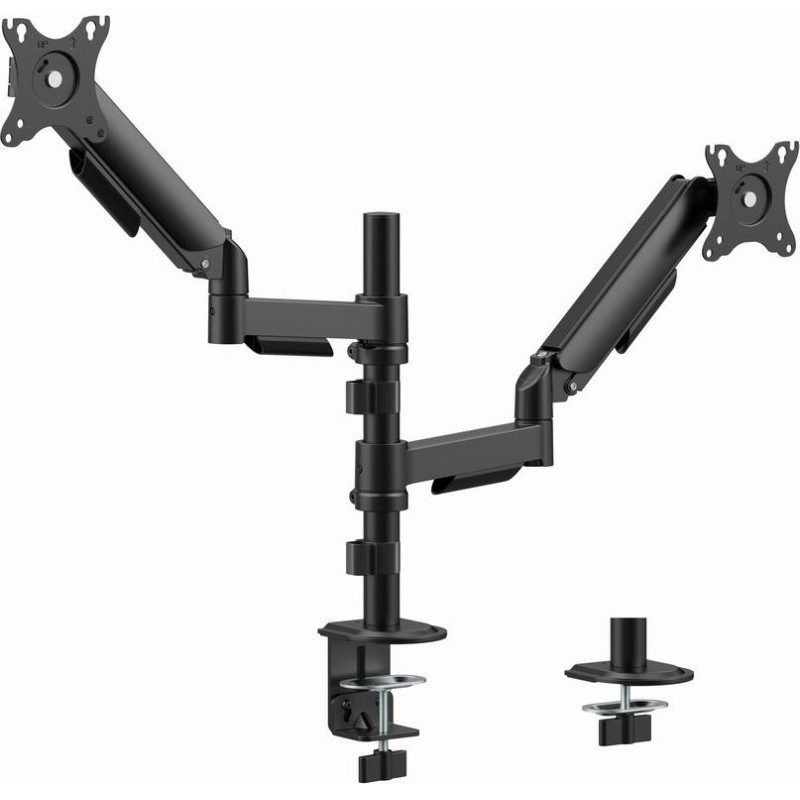 Gembird MA-DA2P-02 Adjustable desk 2-display mounting arm, 17&rdquo;-32&rdquo;, black