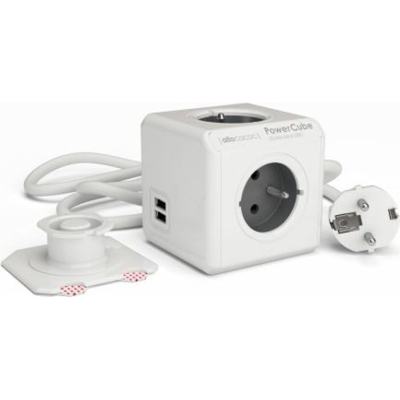 Allocacoc PowerCube USB Extended 3m 2404 Grey