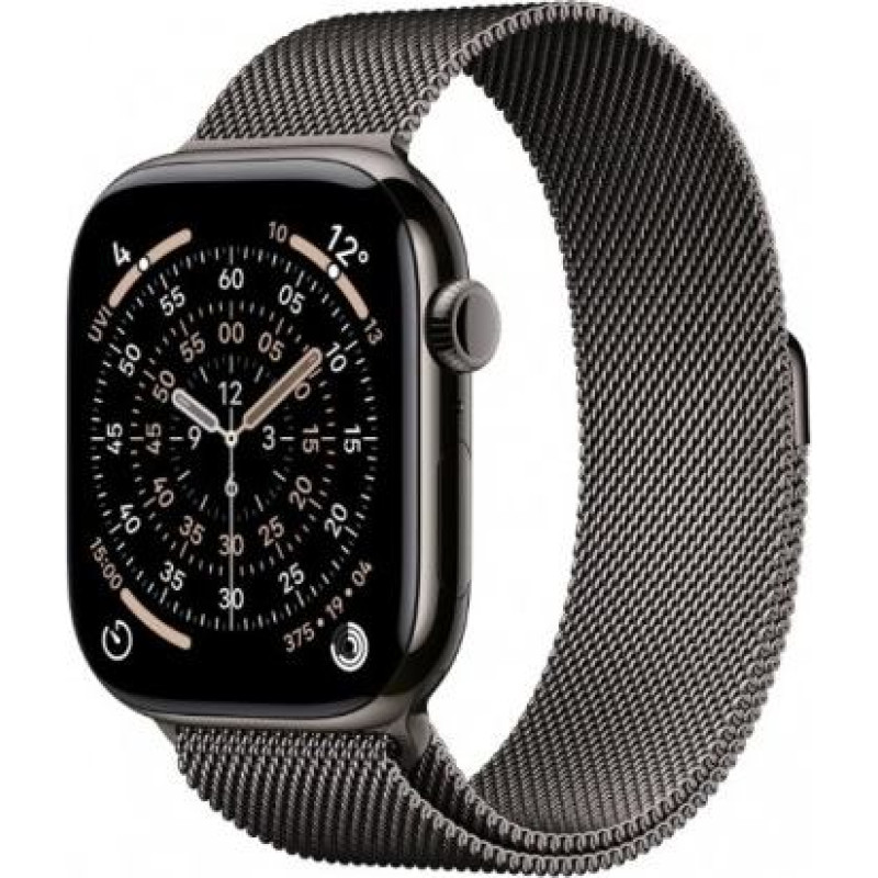 Apple Watch Series 11&nbsp;GPS + Cellular 46mm&nbsp;Slate Titanium Case with Slate Milanese Loop M/L