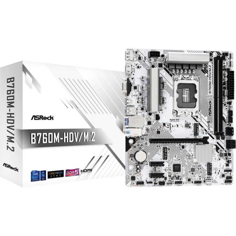 Asrock B760M-HDV/M.2 motherboard Intel B760 LGA 1700 micro ATX