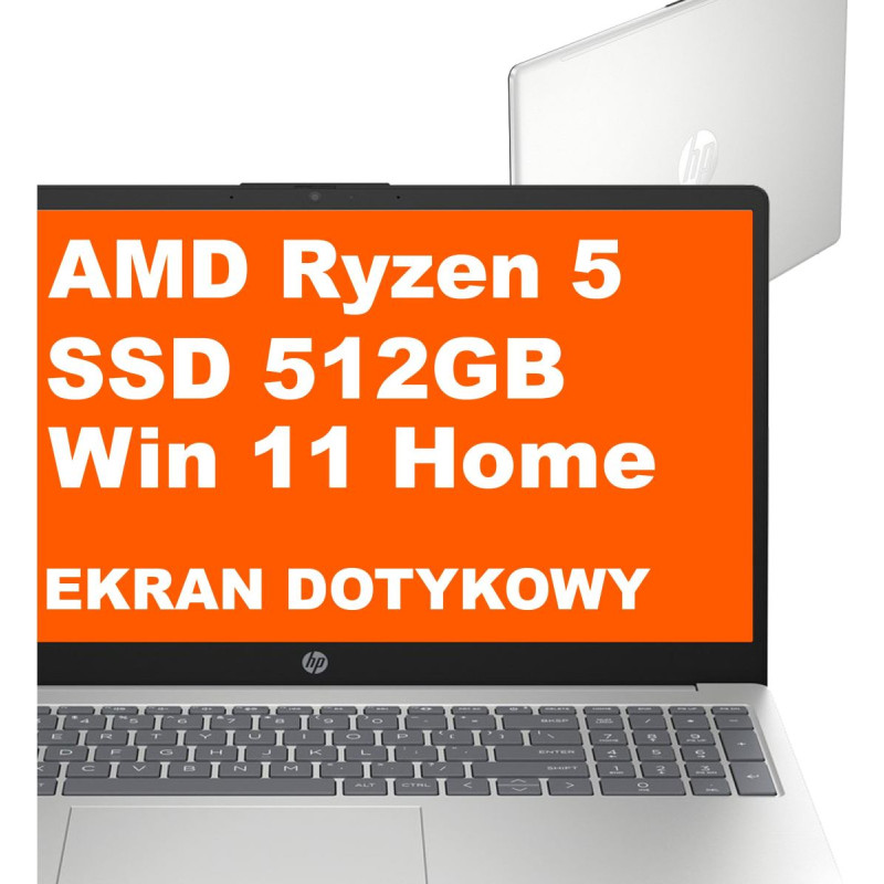HP Laptop HP Laptop HP 15-fc0146dx / C0CL9UA / Ryzen 5 / 8GB / 512GB / AMD Radeon / FullHD / Dotyk / Win 11 / Srebrny