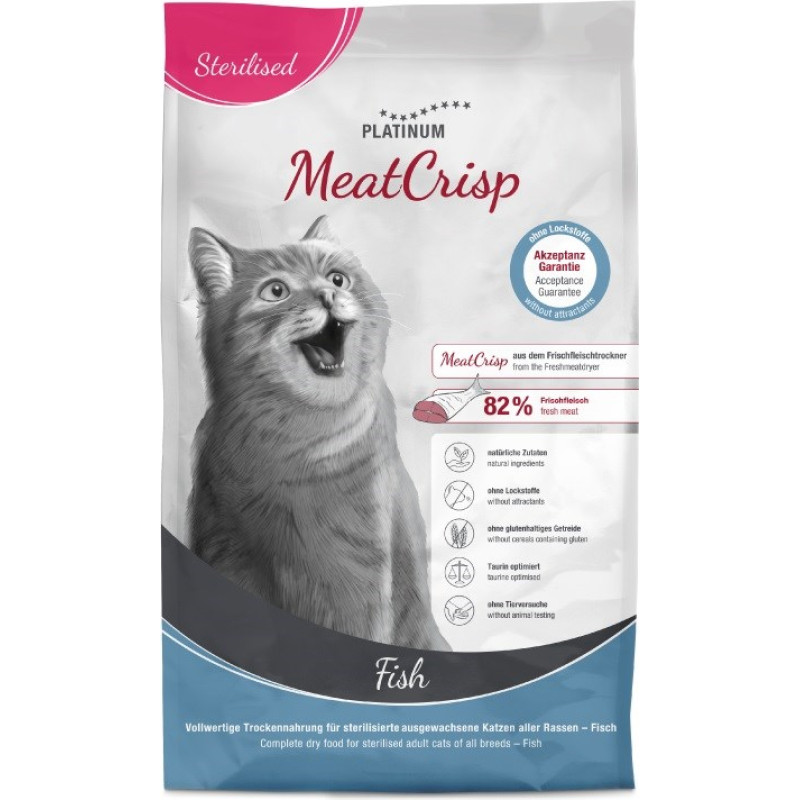Platinum MeatCrisp Sterilised Fish - dry cat food - 3kg