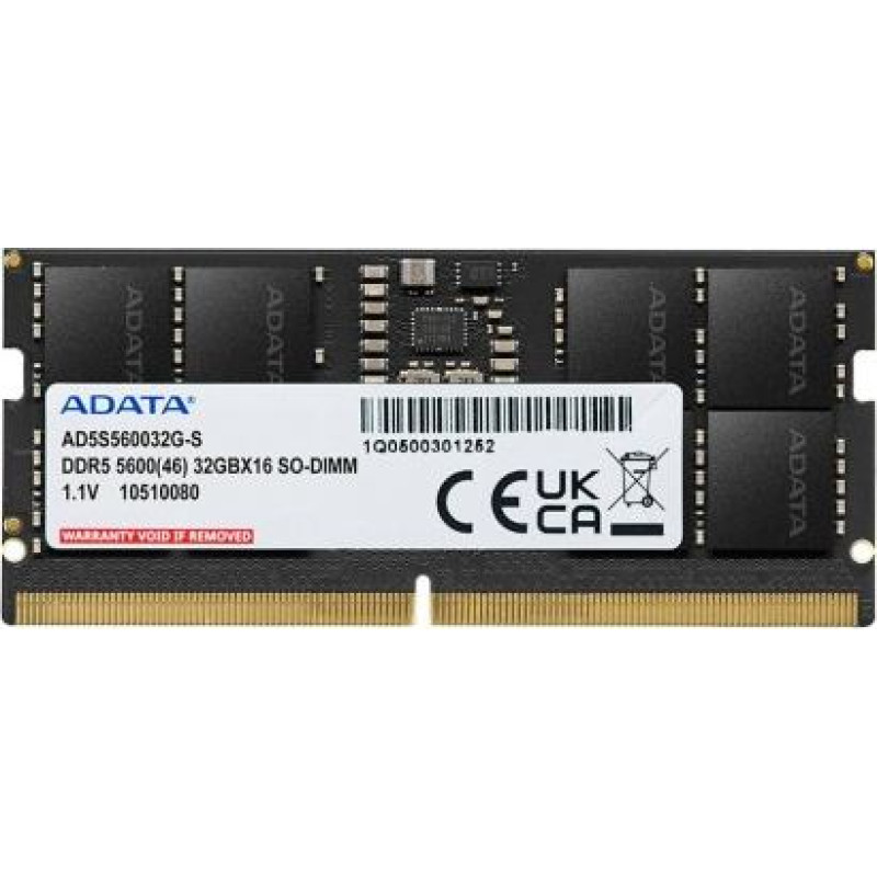 Adata Notebook memory Premier DDR5 5600 SODIMM 16GB SingleTray